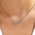 White Gold Zirconia Infinity Pendant Necklace