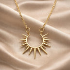 White Gold Sunflower Pendant Necklace