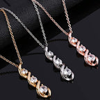 White Gold Infinity Zirconia Necklace