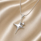White Gold North Star Necklace