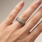 Dragonfly Sunflower Silver Ring
