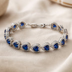Sapphire Heart Silver Bracelet