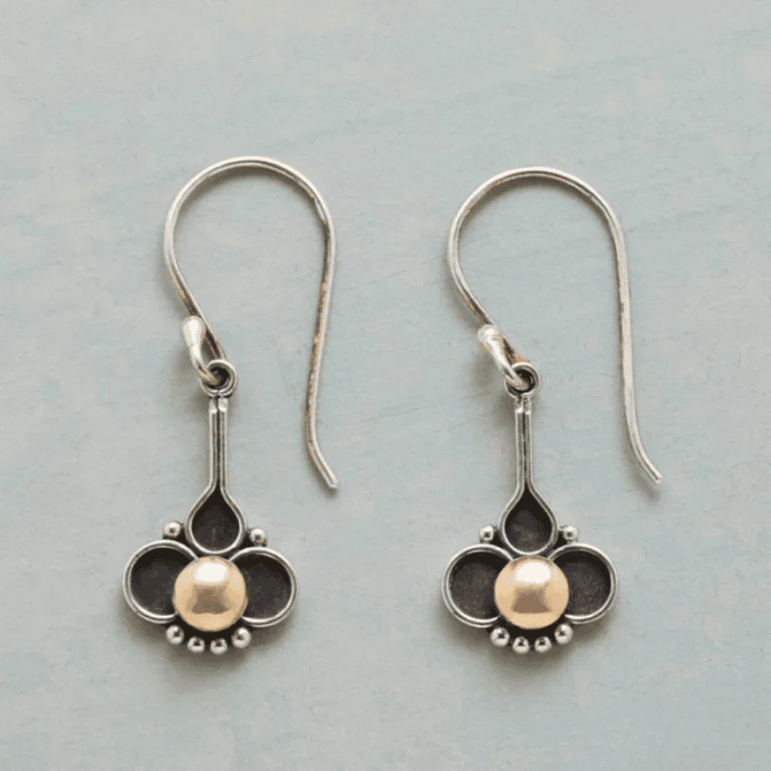 Boho Clover Pearl Silver Earrings