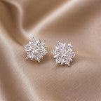 White Gold Snowflake Earrings