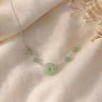 Jade Donut Pendant Bead Necklace