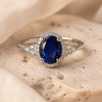Midnight Majesty Sapphire Oval Ring