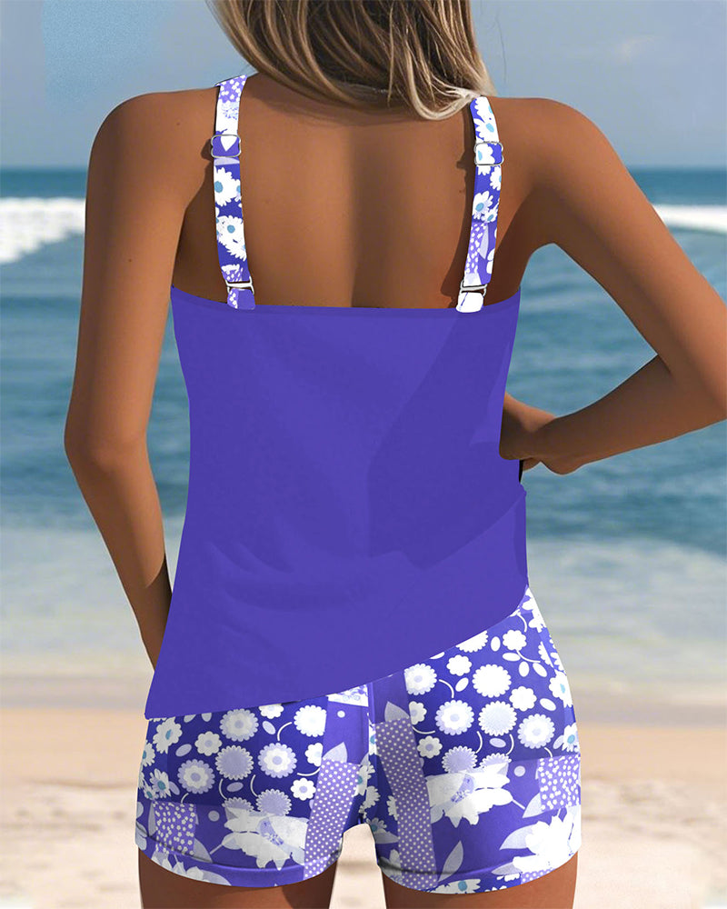 Hazel - Floral Print Two-Piece Swim Set