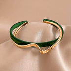 Minimalist Wave Shape Cuff Bracelet