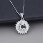 White Gold Initial Letter Zirconia Necklace
