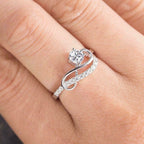 White Gold Infinity Moissanite Ring