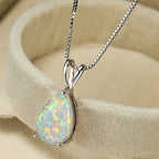 Opal Infinity Pendant Necklace