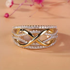 White Gold Inlaid Zirconia Infinity Ring