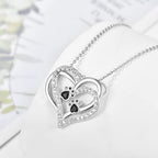 Dog Paw Heart Zirconia Necklace