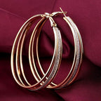 Gold Retro Hoop Earrings
