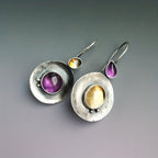 Circular Zirconia Pendant Earrings