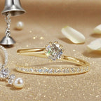 White Gold Inlaid Zirconia Glow Ring