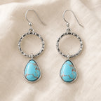 Vintage Turquoise Stone Silver Earrings