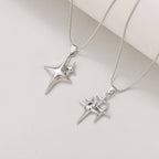 White Gold North Star Necklace