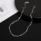 White Gold Wave Twist Necklace