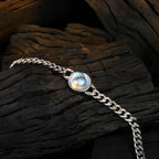 Custom Silver Moonstone Bracelet