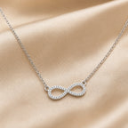 White Gold Zirconia Infinity Pendant Necklace