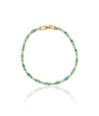 Gold Zircon Turquoise Stone Bracelet
