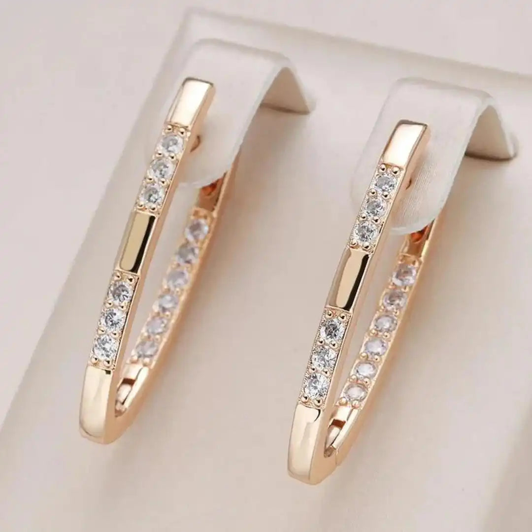 Timeless Earrings With Zirconia Accents