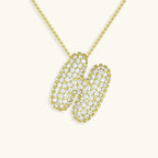 Bubble Initial Crystals Necklace