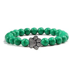 Beaded Paw Bracelet Natural Stone Design