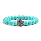 Beaded Paw Bracelet Natural Stone Design