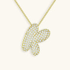 Bubble Initial Crystals Necklace