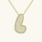 Bubble Initial Crystals Necklace