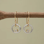 Vintage Gold and Silver Earrings with Cubic Zirconia