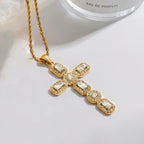 Radiant Gold Cross Necklace