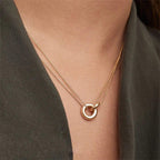 Dazzling Necklace With Ring Accent