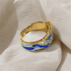 Ocean Wave Gold Ring