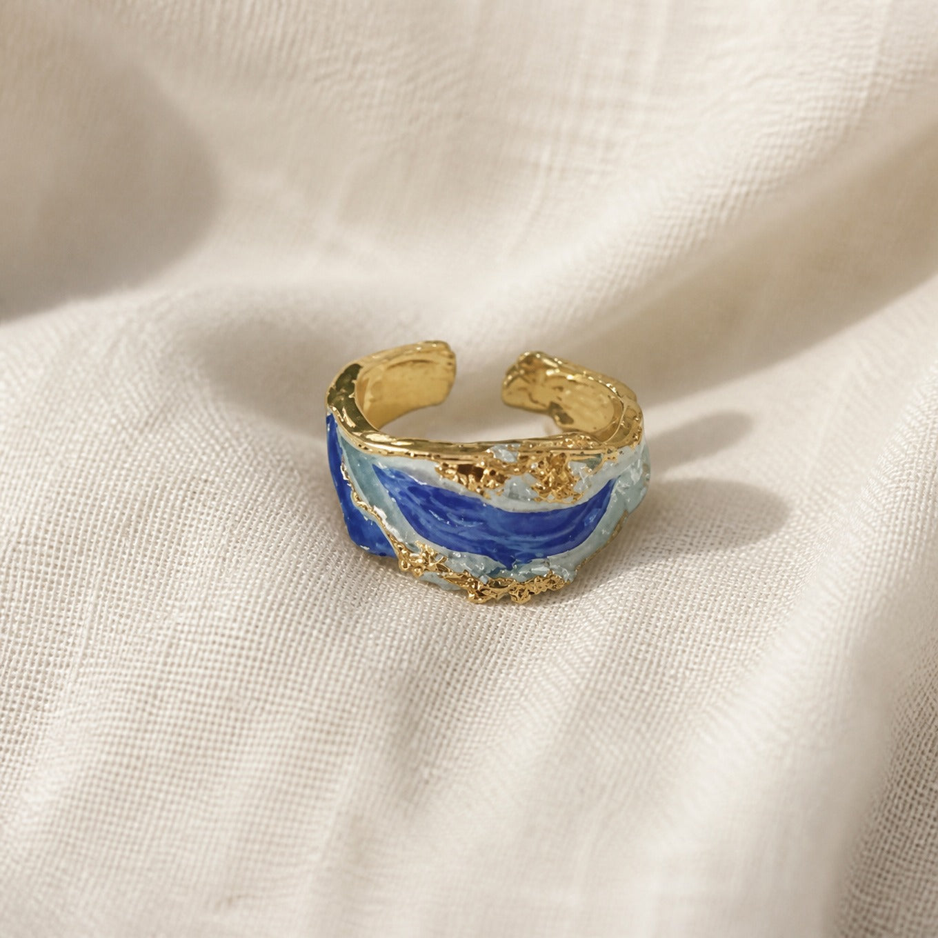 Ocean Wave Gold Ring