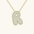 Bubble Initial Crystals Necklace