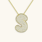 Bubble Initial Crystals Necklace