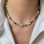 Prestigious Pearl Jade Gold Necklace