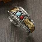 Mesina Turquoise Silver Gold Bracelet