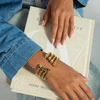 Vintage Gold Adjustable Stone Bracelet