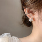 Gold Floral Earrings with Zirconia
