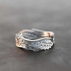 Silver Angel Wings Adjustable Ring