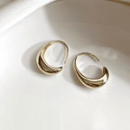 Oval Hoop Gold and Silver Earrings