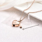 Pet Memorial Urn Necklace Heart-Shaped Pendant with Paw Engraving