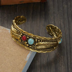 Mesina Turquoise Silver Gold Bracelet