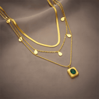 Elegant Emerald Layered Necklace