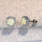 Timeless Round Fire Opal Stud Earrings