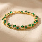 Emerald Crystal Gold Bracelet